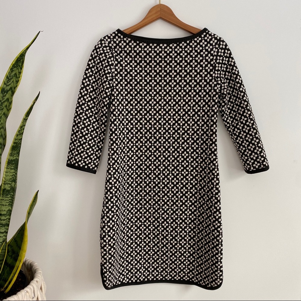 Max studio black & white jacquard mini dress